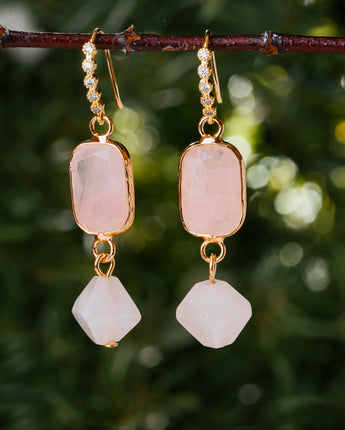 pink rose earrings