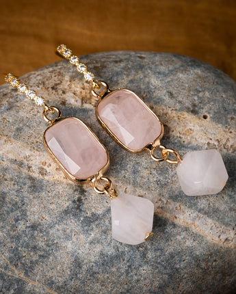pink rose earrings